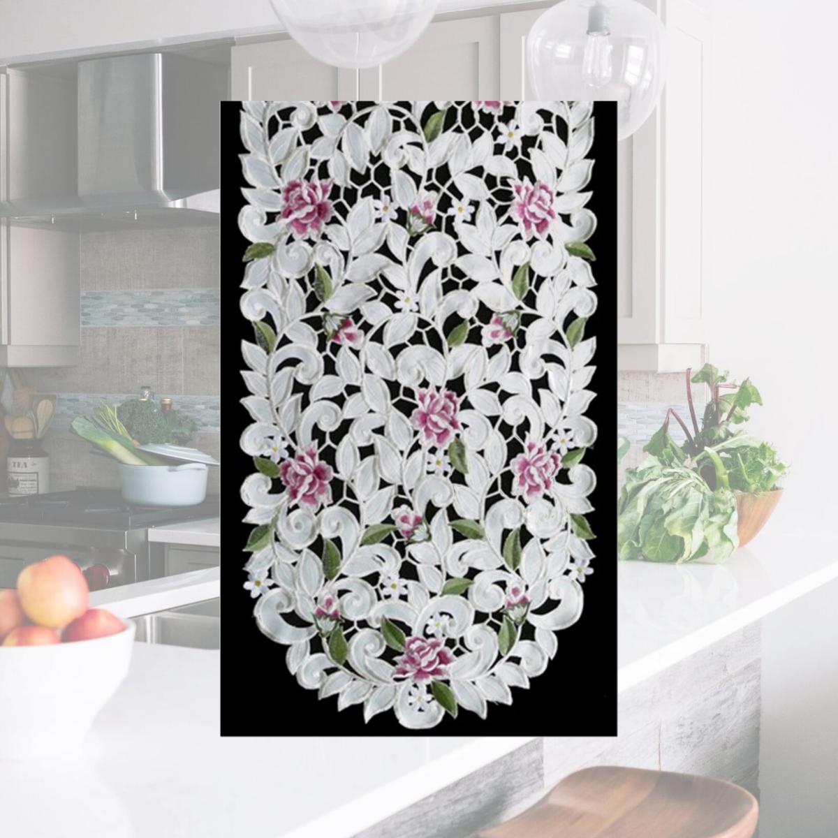 Picture of Sinobrite H7662-RS Purple Cottage Rose Square Table-Topper- 44 x 44 in.