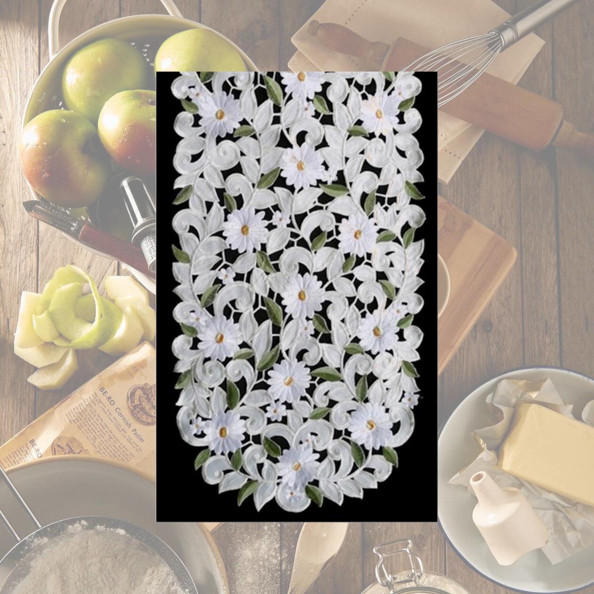 Picture of Sinobrite H7667-EG White Daisy Oval Runner- 16 x 72 in.