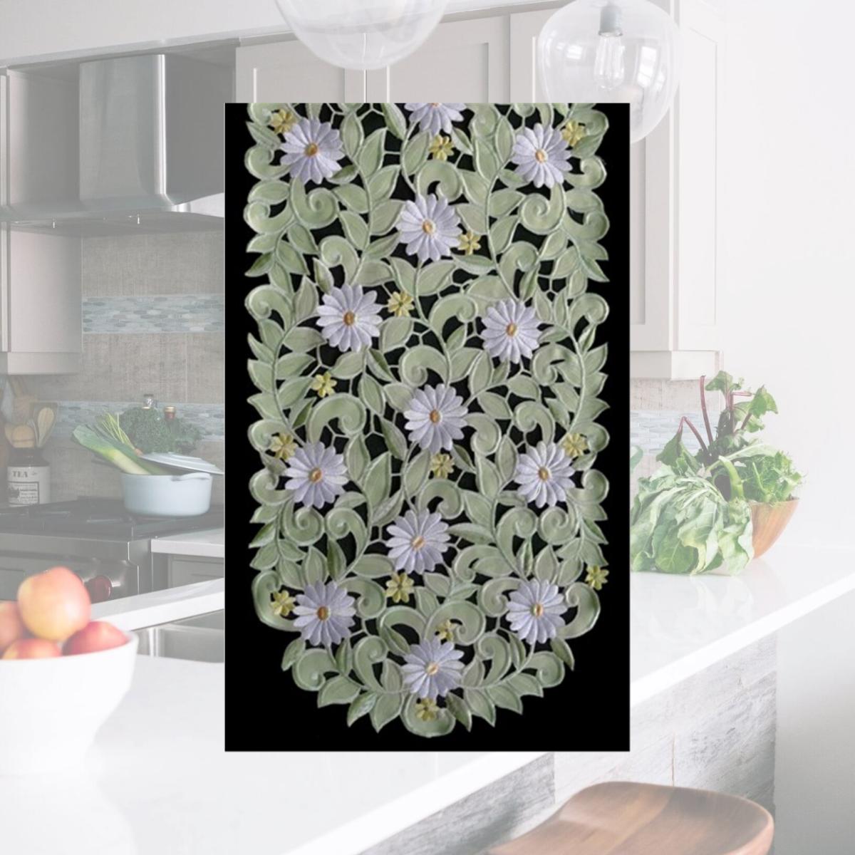 Picture of Sinobrite H7667-G Green Daisy Round Doily- 24 in.