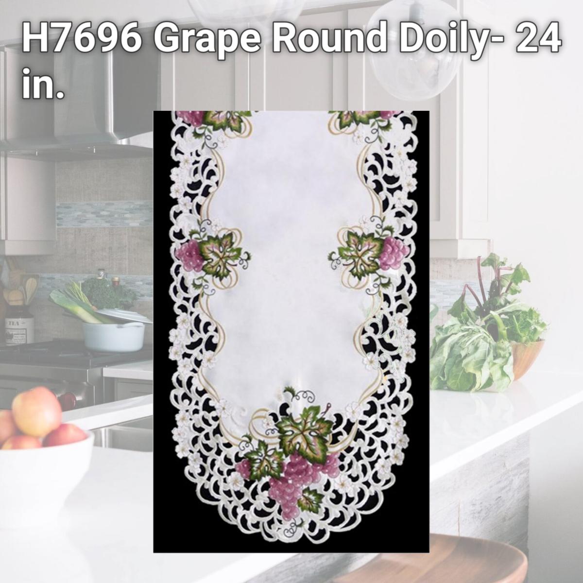 Picture of Sinobrite H7696 Grape Round Doily- 24 in.