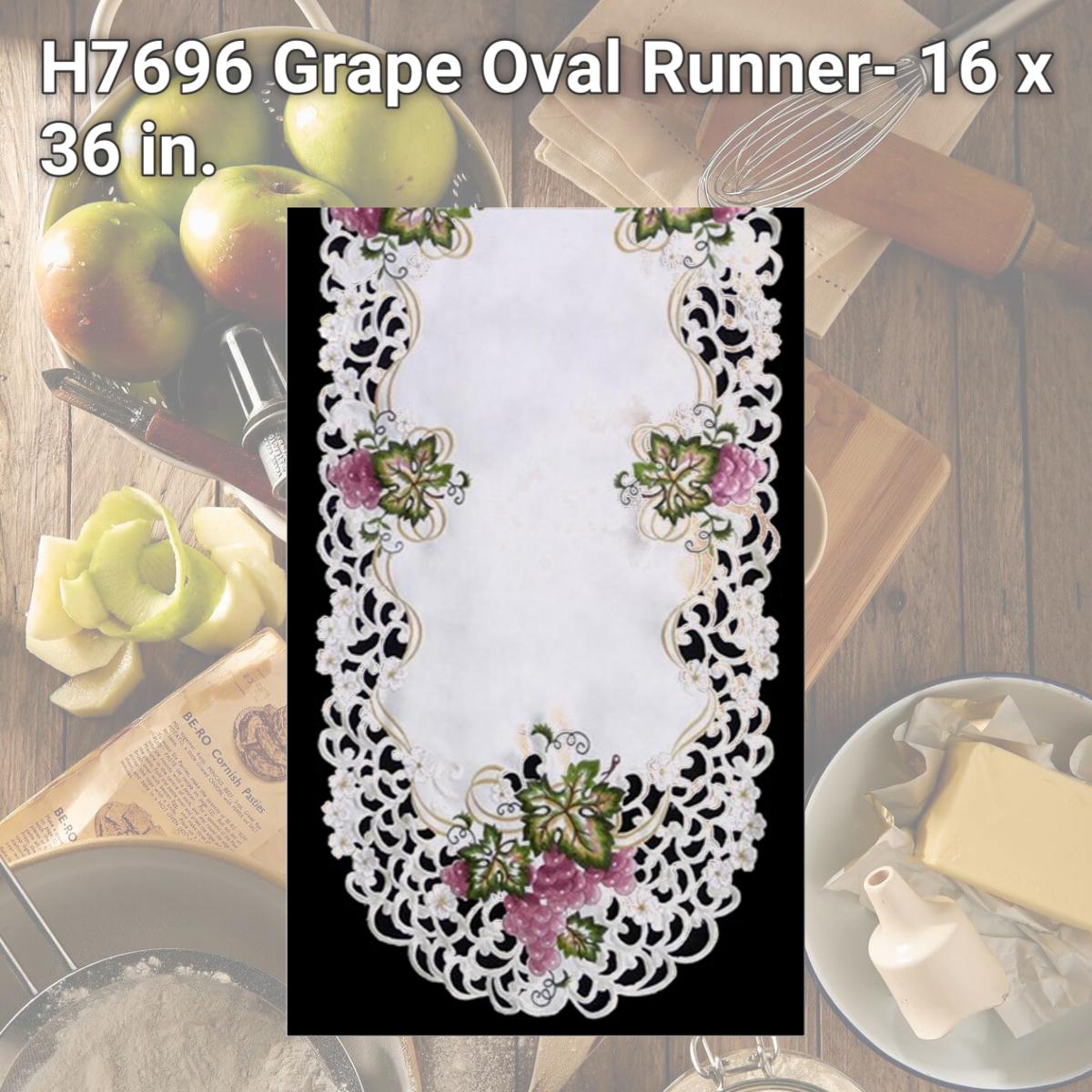 Picture of Sinobrite H7696 Grape Oval Runner- 16 x 36 in.