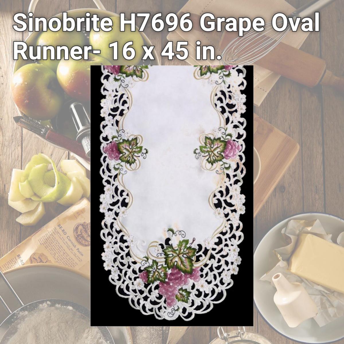 Picture of Sinobrite H7696 Grape Oval Runner- 16 x 45 in.