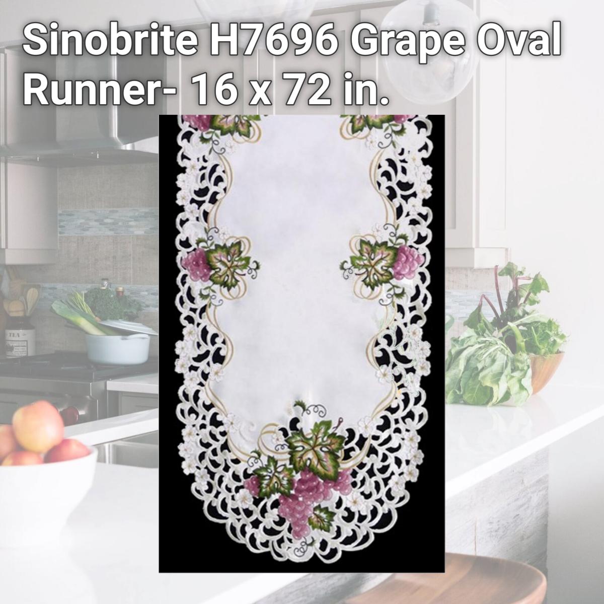 Picture of Sinobrite H7696 Grape Oval Runner- 16 x 72 in.