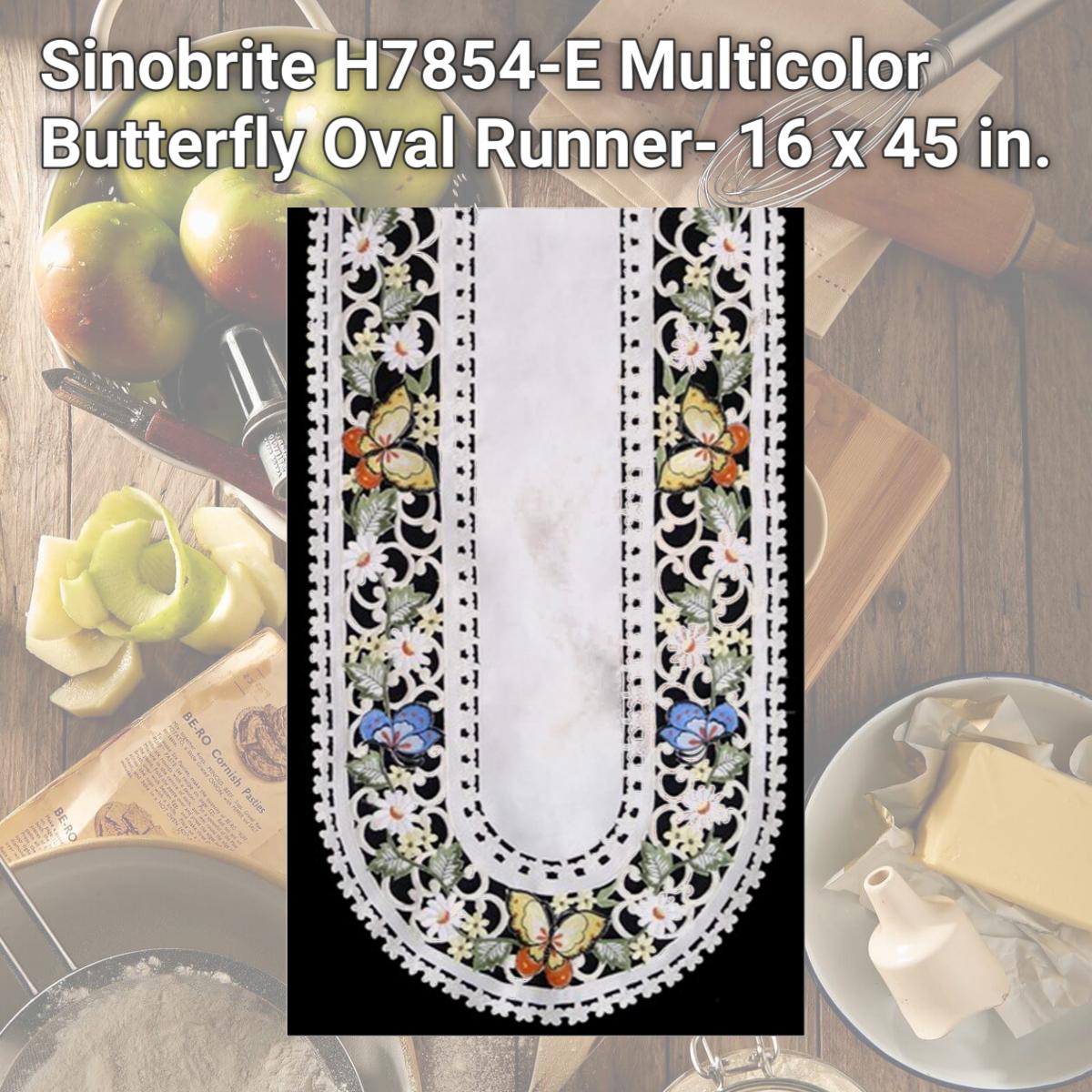 Picture of Sinobrite H7854-E Multicolor Butterfly Oval Runner- 16 x 45 in.