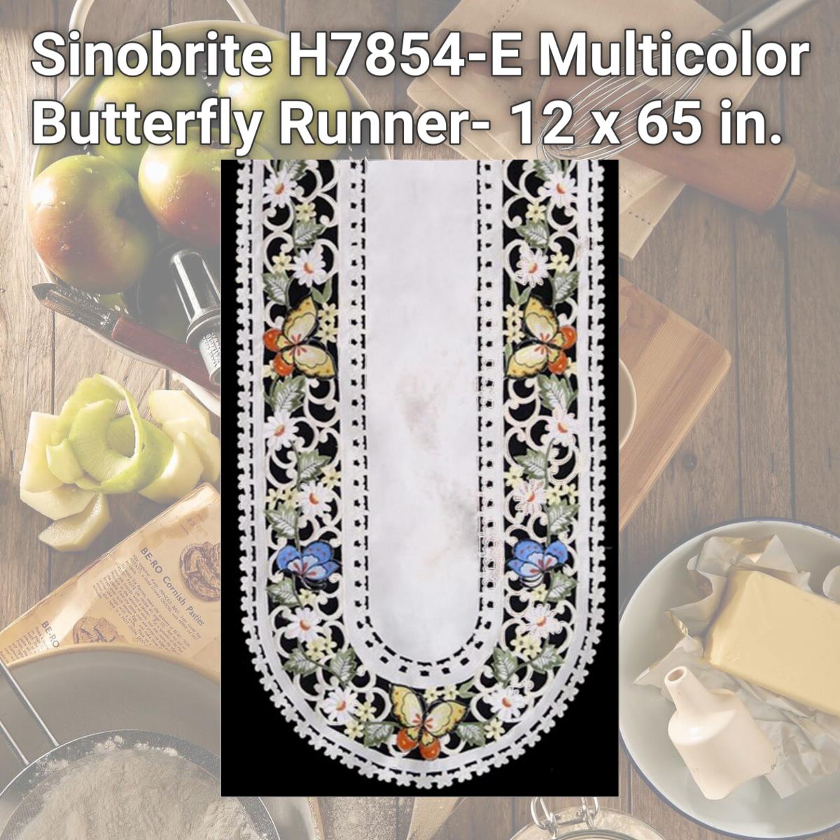 Picture of Sinobrite H7854-E Multicolor Butterfly Runner- 12 x 65 in.