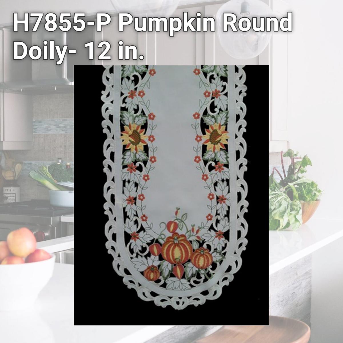 Picture of Sinobrite H7855-P Pumpkin Round Doily- 12 in.