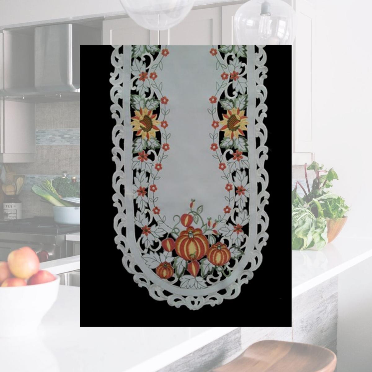 Picture of Sinobrite H7855-P Pumpkin Round Doily- 12 in.