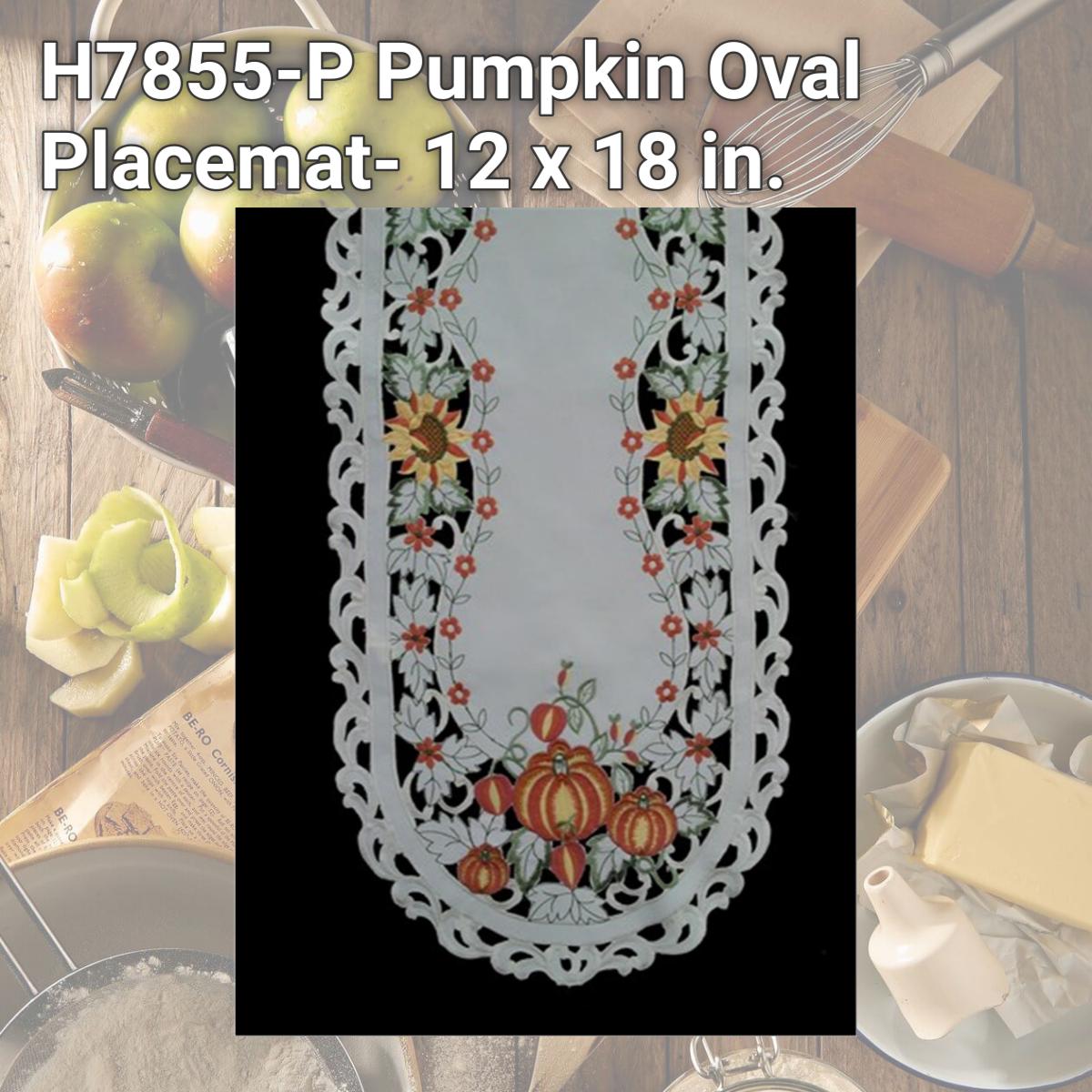 Picture of Sinobrite H7855-P Pumpkin Oval Placemat- 12 x 18 in.