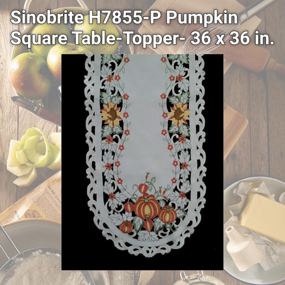 Picture of Sinobrite H7855-P Pumpkin Square Table-Topper- 36 x 36 in.