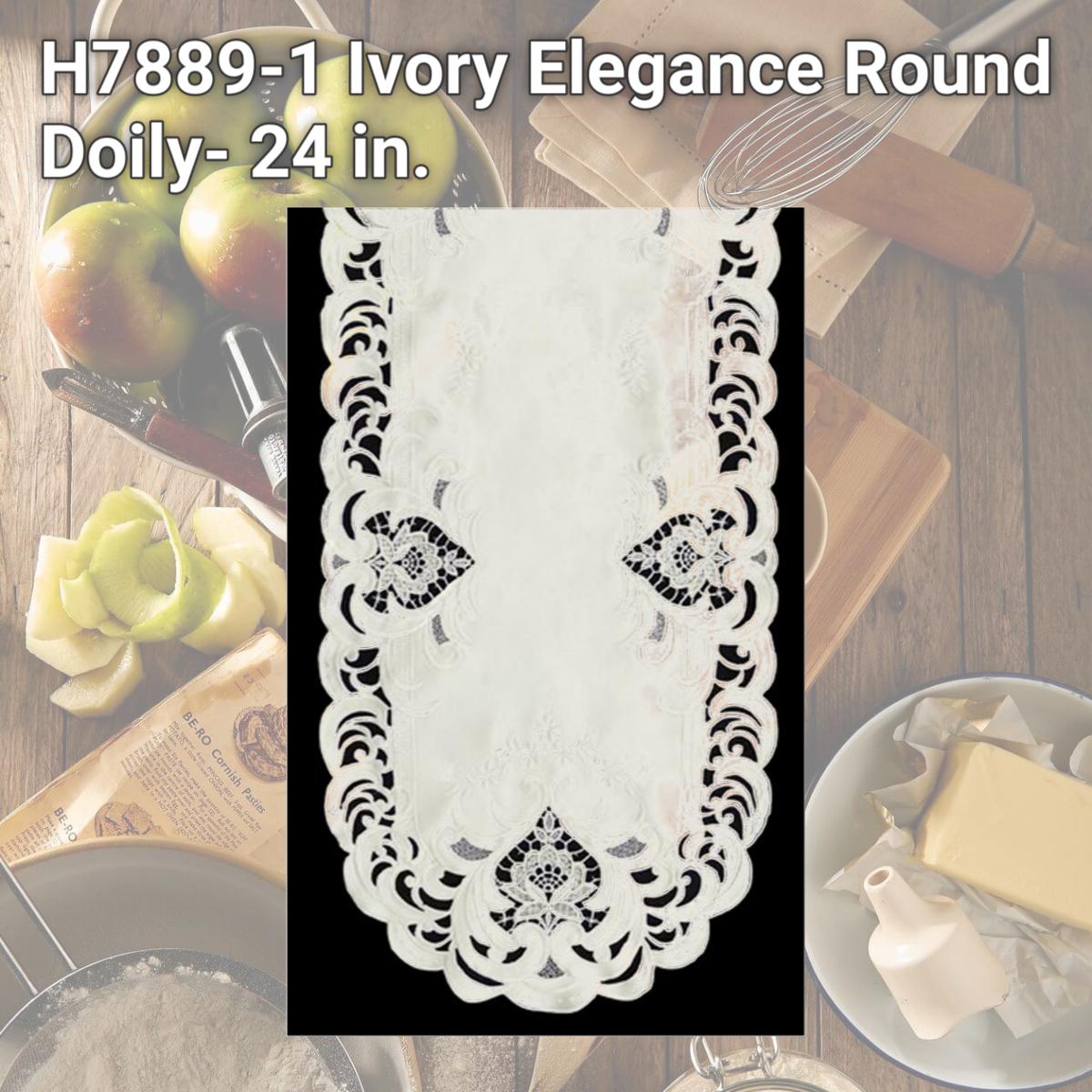 Picture of Sinobrite H7889-1 Ivory Elegance Round Doily- 24 in.