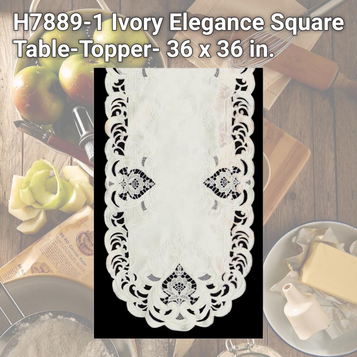 Picture of Sinobrite H7889-1 Ivory Elegance Square Table-Topper- 36 x 36 in.
