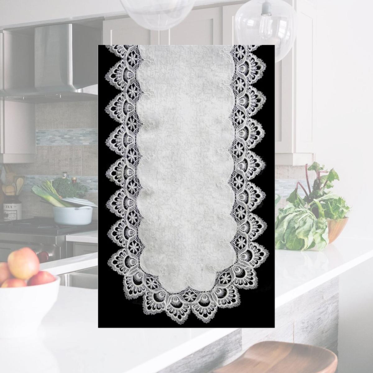 Picture of Sinobrite H8139-F1 White Lace Round Doily- 12 in.