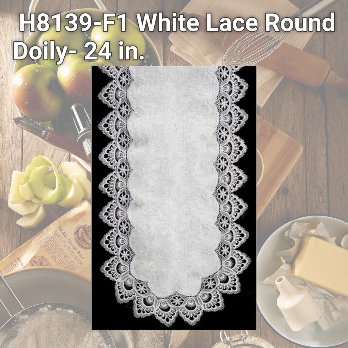 Picture of Sinobrite H8139-F1 White Lace Round Doily- 24 in.