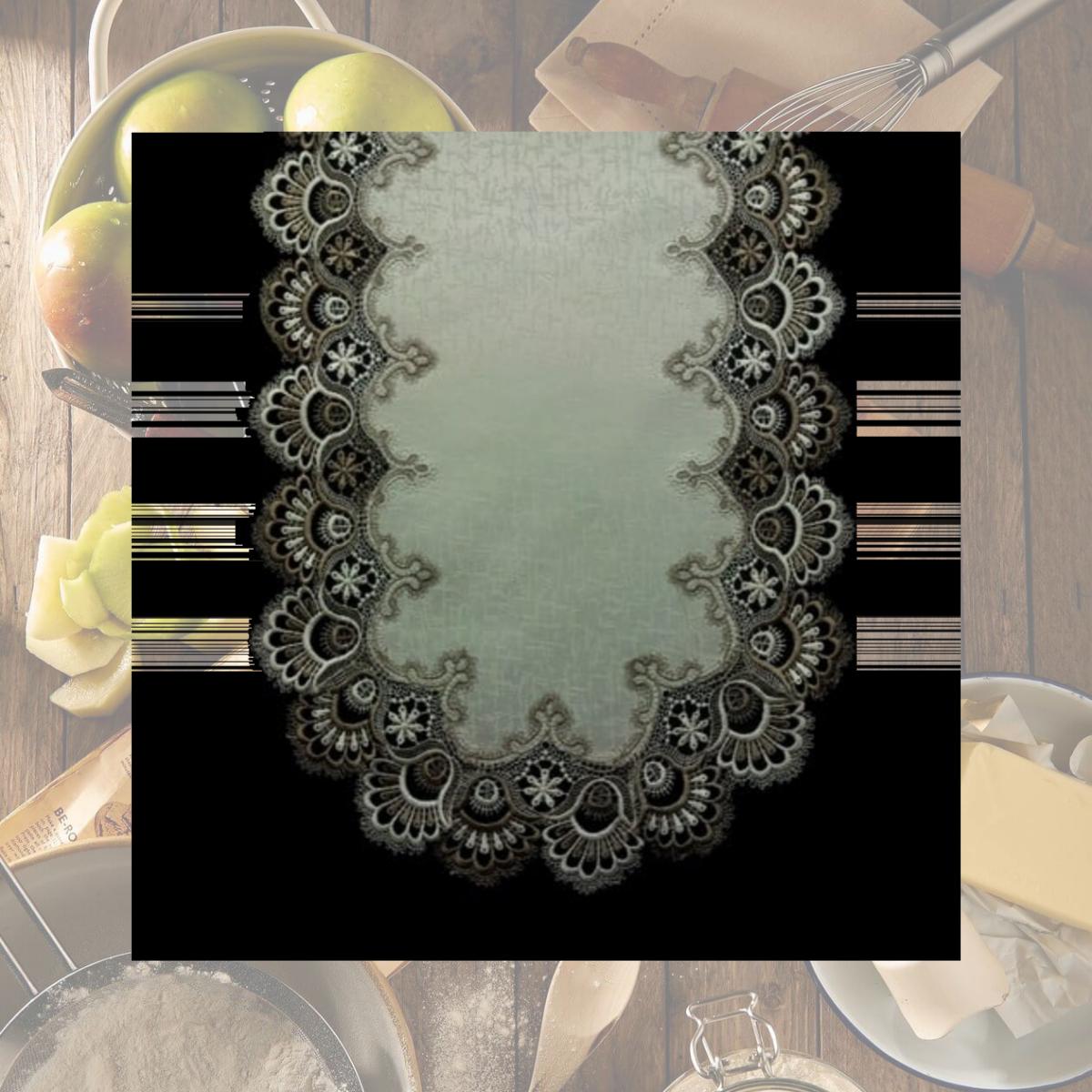 Picture of Sinobrite H8139-FF Cocoa Lace Square Table-Topper- 44 x 44 in.