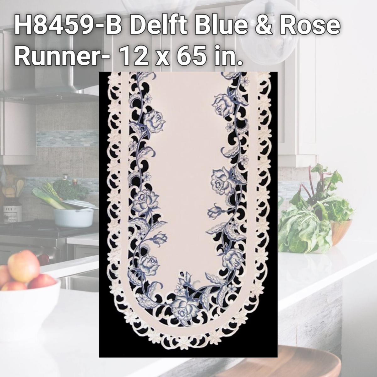 Picture of Sinobrite H8459-B Delft Blue & Rose Runner- 12 x 65 in.