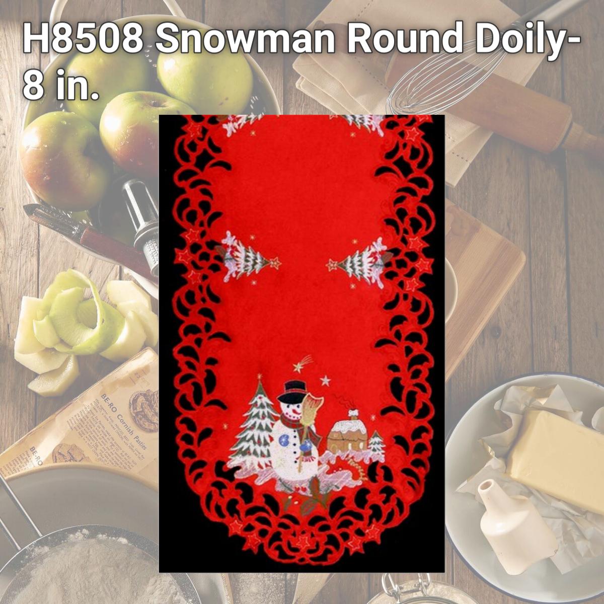 Picture of Sinobrite H8508 Snowman Round Doily- 8 in.