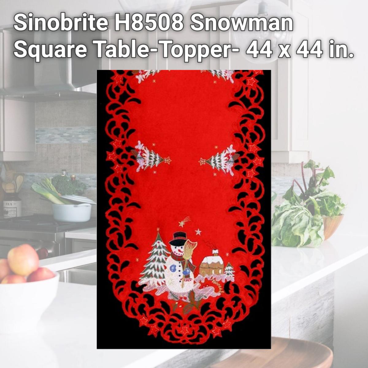 Picture of Sinobrite H8508 Snowman Square Table-Topper- 44 x 44 in.