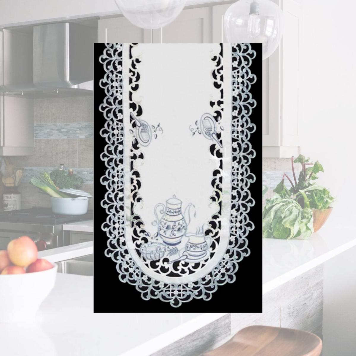 Picture of Sinobrite H8513 Delft Blue Tea Oval Runner- 16 x 72 in.