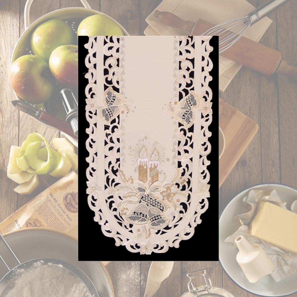Picture of Sinobrite H8675-E Candles & Bells Cream Oval Runner- 16 x 72 in.