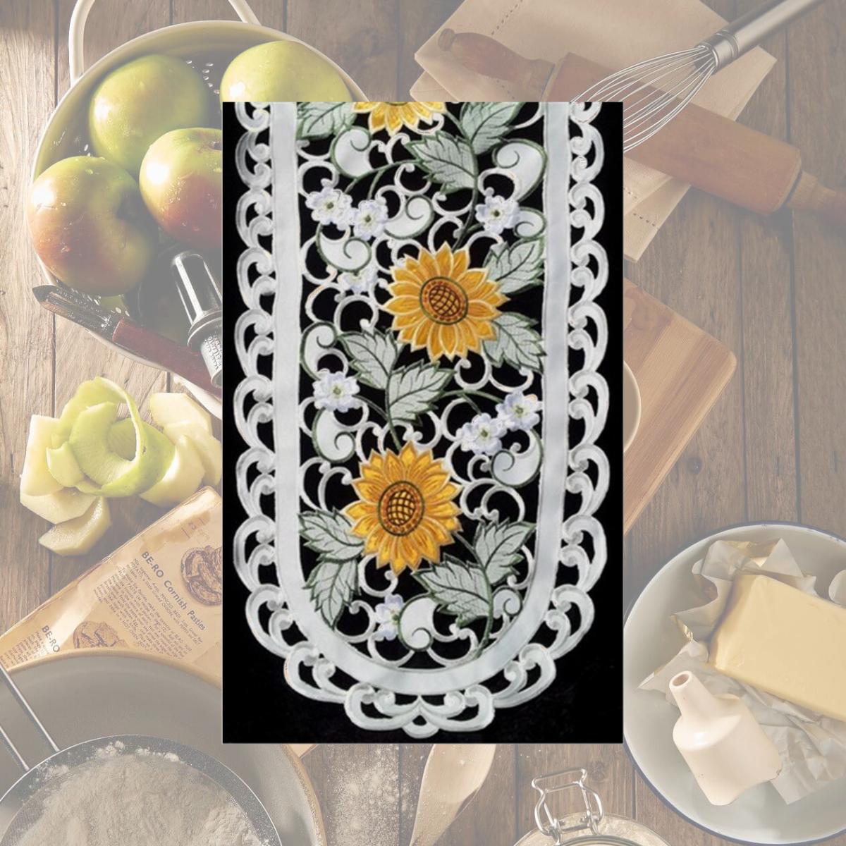 Picture of Sinobrite H8710-E Sunflower Round Doily- 12 in.