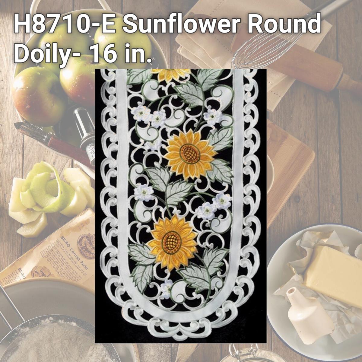 Picture of Sinobrite H8710-E Sunflower Round Doily- 16 in.