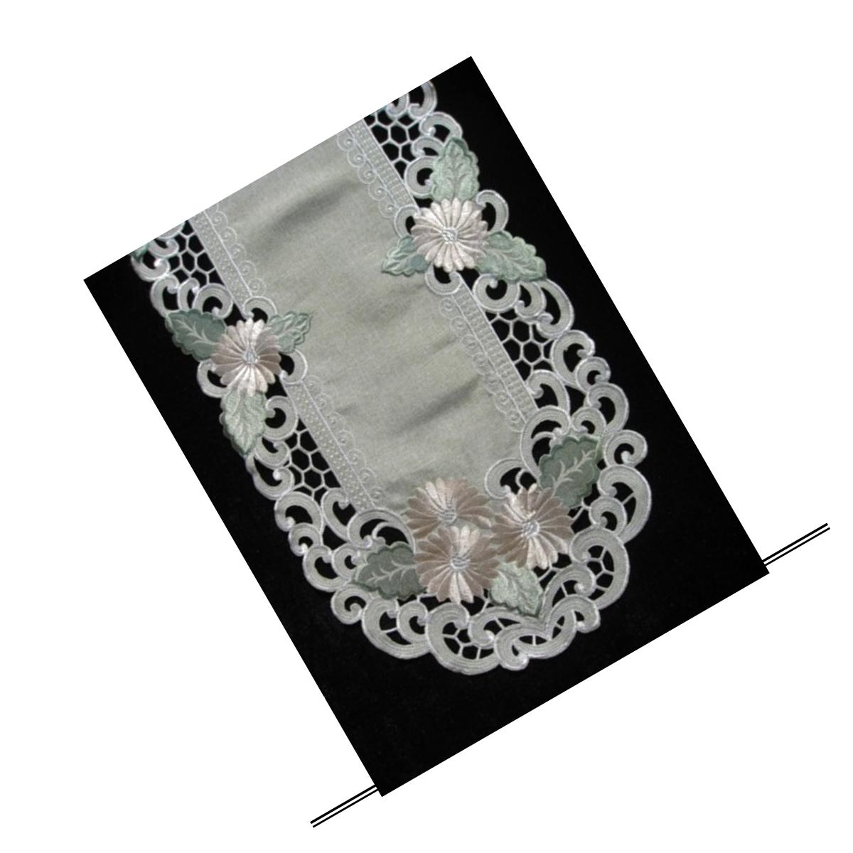 Picture of Sinobrite H8852 Fleur Latte Round Doily- 16 in.