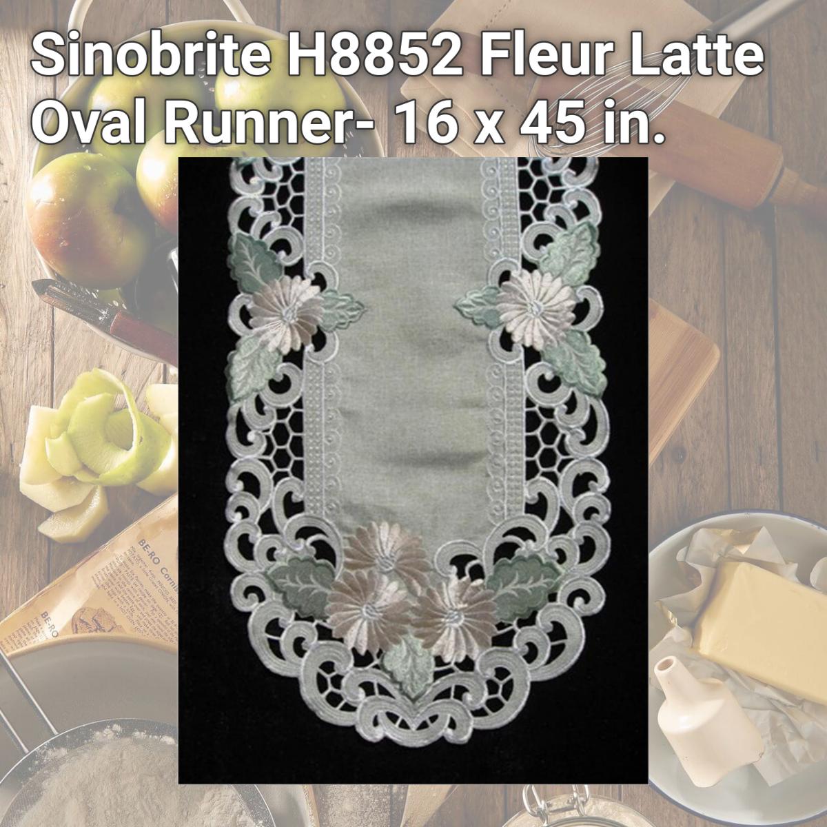 Picture of Sinobrite H8852 Fleur Latte Oval Runner- 16 x 45 in.
