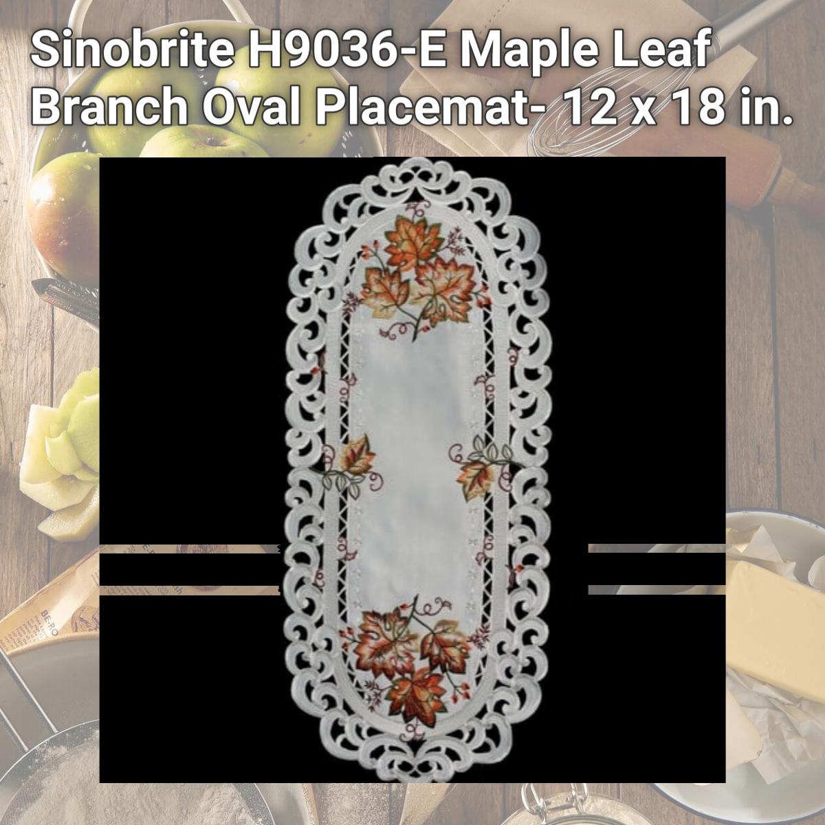 Picture of Sinobrite H9036-E Maple Leaf Branch Oval Placemat- 12 x 18 in.