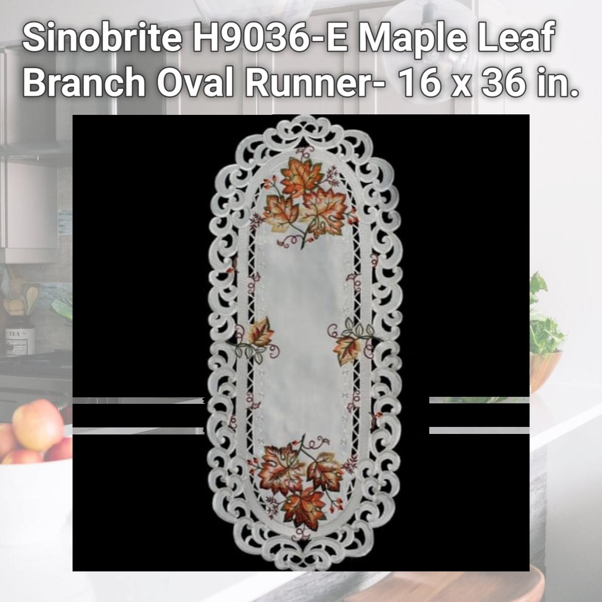 Picture of Sinobrite H9036-E Maple Leaf Branch Oval Runner- 16 x 36 in.