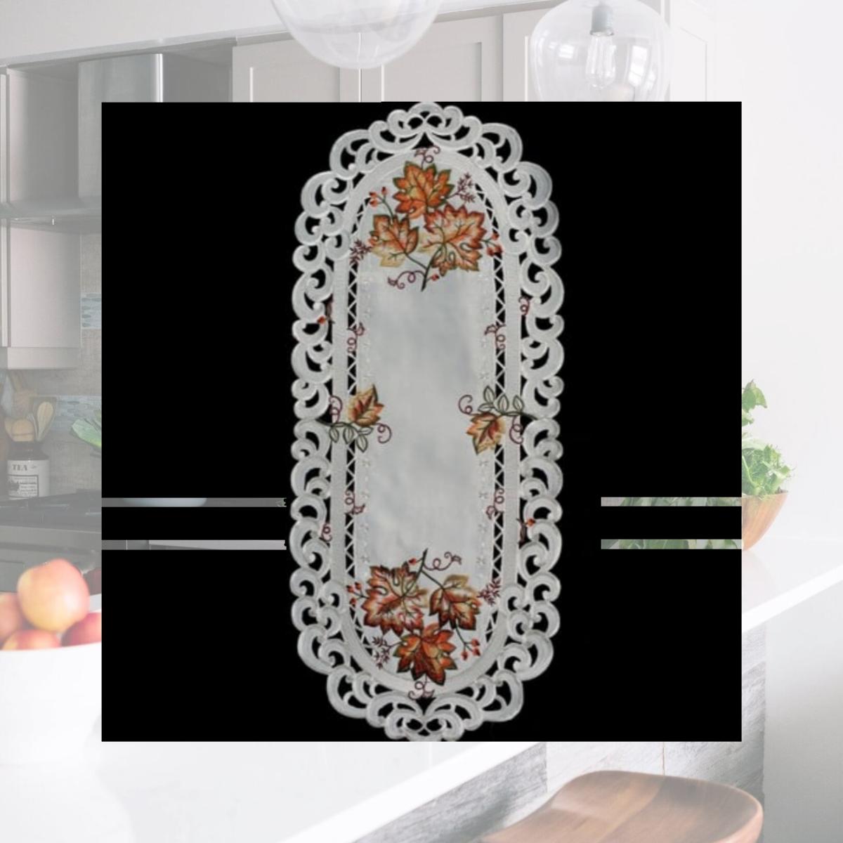 Picture of Sinobrite H9036-E Maple Leaf Branch Oval Runner- 16 x 36 in.