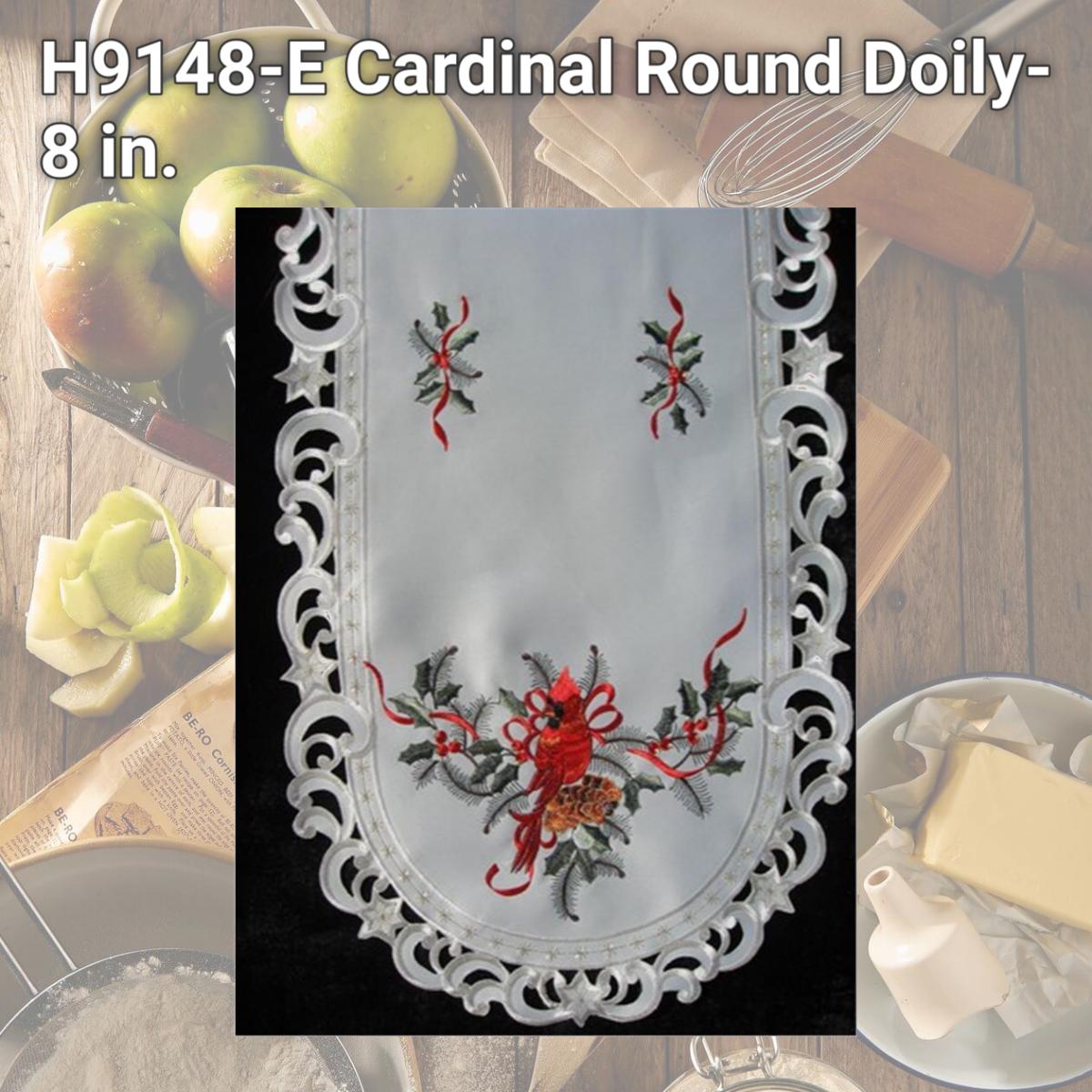 Picture of Sinobrite H9148-E Cardinal Round Doily- 8 in.