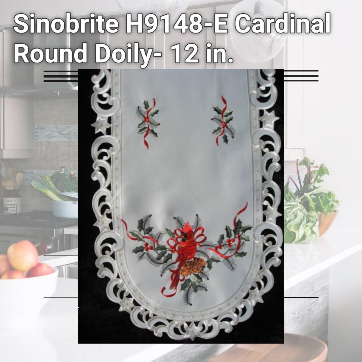Picture of Sinobrite H9148-E Cardinal Round Doily- 12 in.