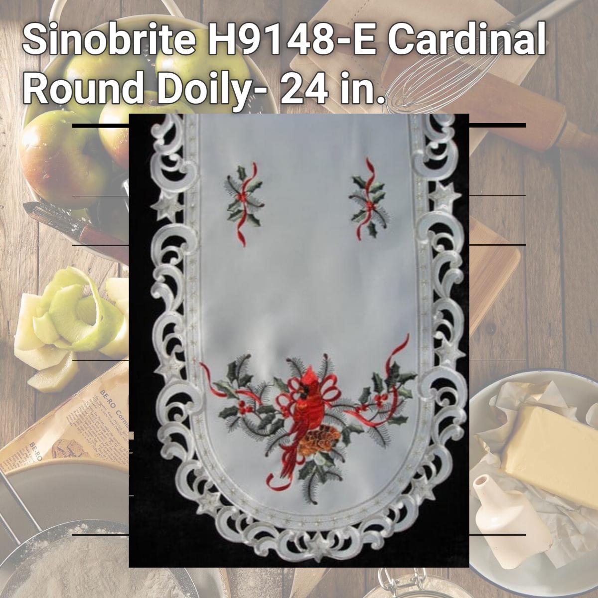 Picture of Sinobrite H9148-E Cardinal Round Doily- 24 in.