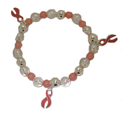 B1450x Breast Cancer Awareness Charm Bracelet