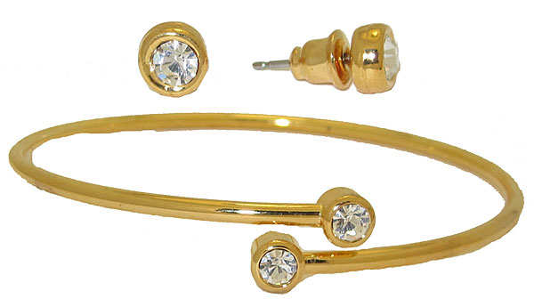 Elegant Bracelet Crystal Bracelet & Earring Set
