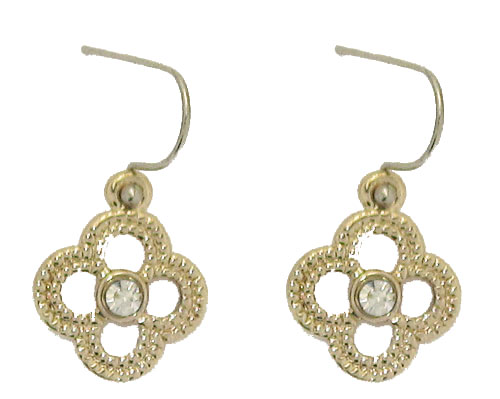 Accented Yellow Gold Earring - Crystal