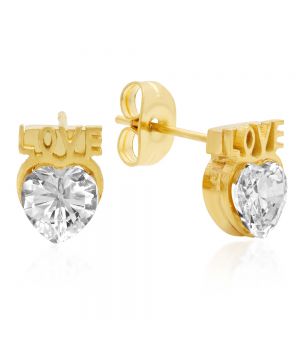 18 Kt Gold Plated Stainless Steel Stud Earrings
