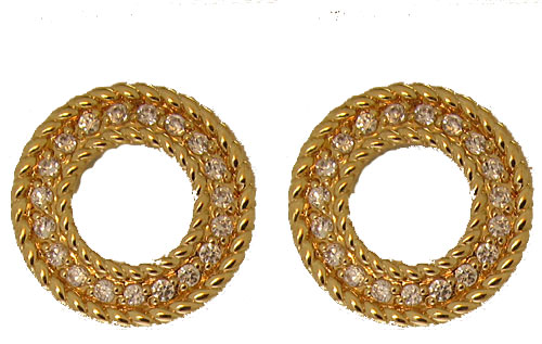 Dfp5645gx Gold Circle Earring In Crystal - Omega Clip