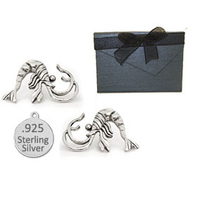 S10244 925 Sterling Silver Shrimp Earrings