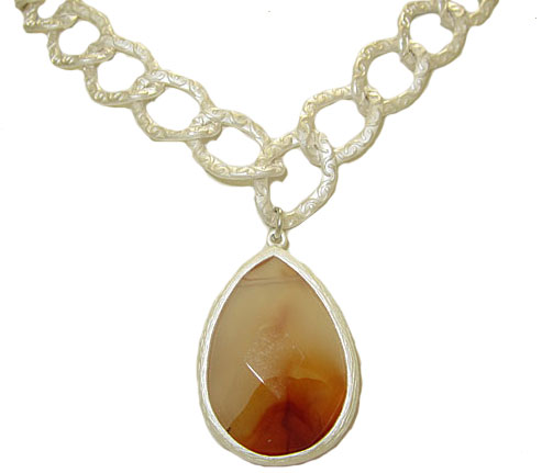 08708n-worx Orange Genuine Natural Gemstone Necklace