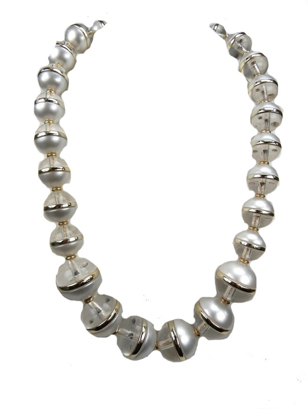 Genuine Coldwater Creek Large Bead Necklaces, Clear White