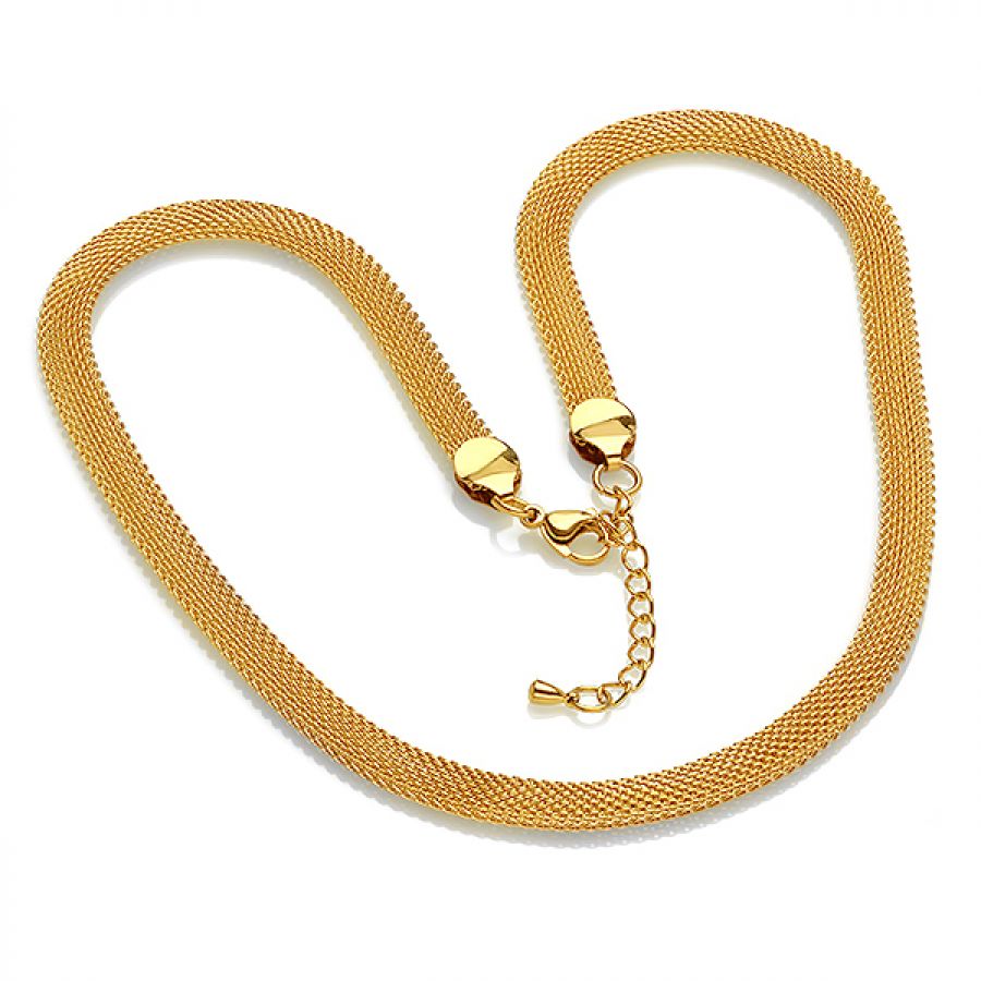 18 In. 18 Kt Gold Plated Mesh Necklace