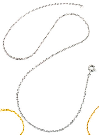 18 In. White Gold Plate Chain