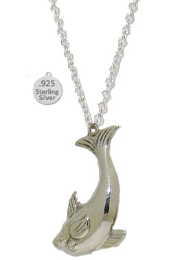S7992N 925 Sterling Silver Whale Necklace