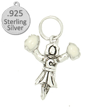 0.925 Sterling Silver Cheerleader Charm