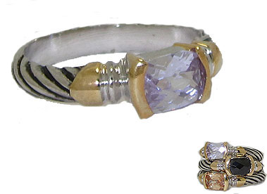 Designer Cable Stackable Ring, Lavender