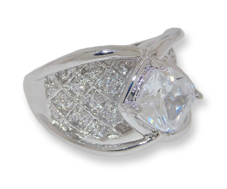 Bachelorette Bling Ring White Wholesale Simulated Diamond ring
