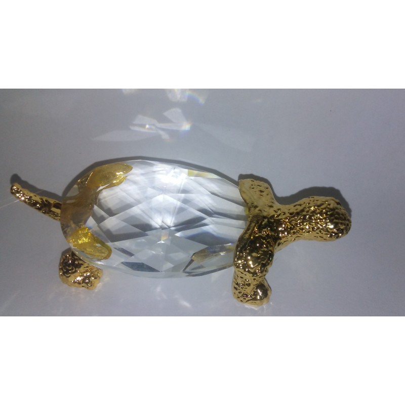 Turtle.jpg Exquisite Crystal Zoo Turtle Figurine, Gold Plated Metal