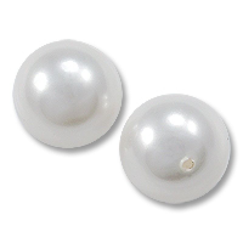 16 Mm Half Drilled Off White Pearl Bead, Pack Of 50
