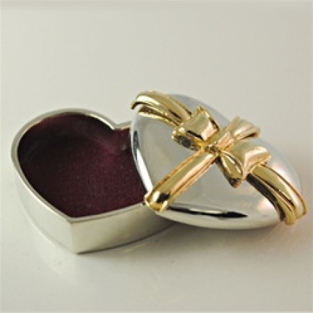Whheartbox Silver & Gold Trinket Heart Box